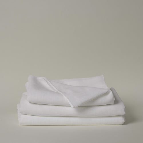 white linen tablecloth