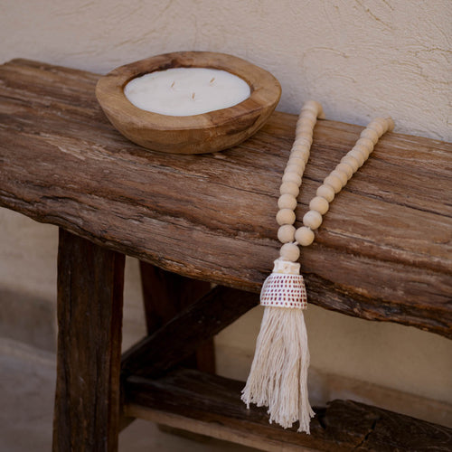 Natural Beaded tassel