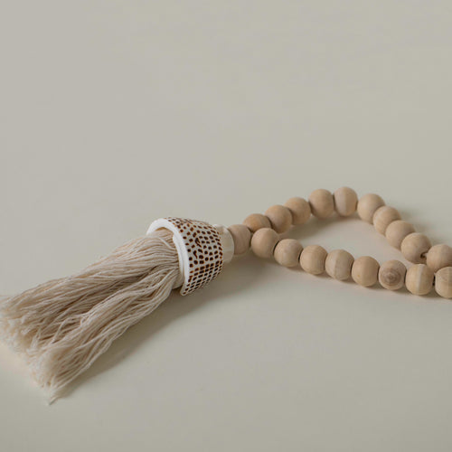 Natural Beaded tassel